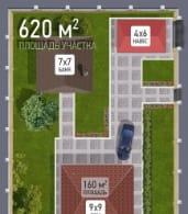 площадь участка 500-600 м²